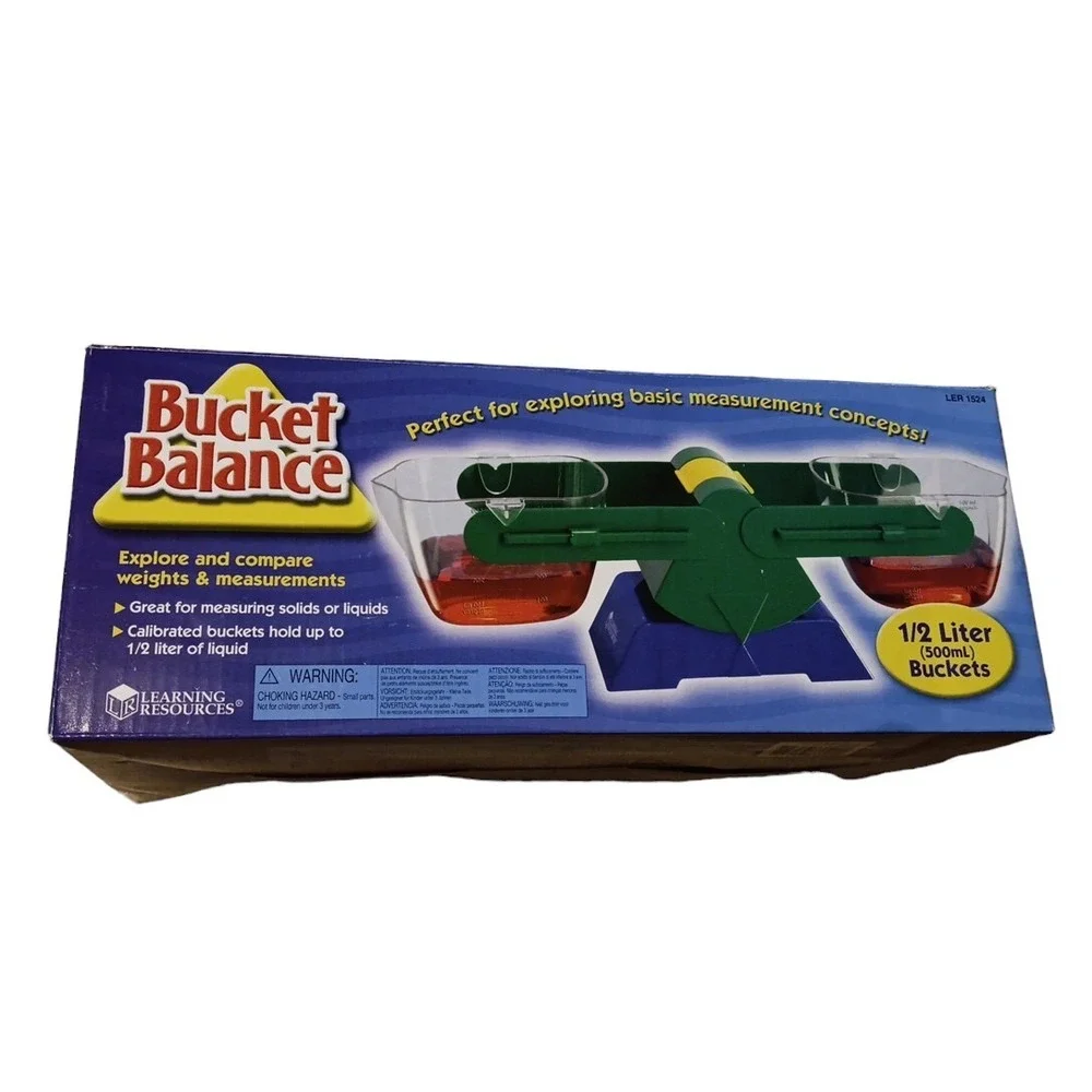 Learning Resources Bucket Balance .5 Liter 500ml Buckets Solids Liquids LER 1524